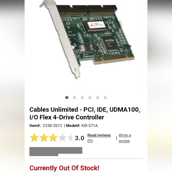 Key Vision graphics cardCables Unlimited - PCI, IDE, UDMA100, I/O Flex 4… - Picture 2 of 5